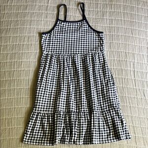 Stylish, preppy Navy & White Gingham Dress, Old Navy Girls, L 10-12 - like new